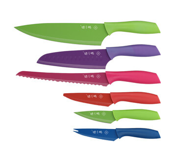 6 Pcs Multi Color Knives Set With PP Handle