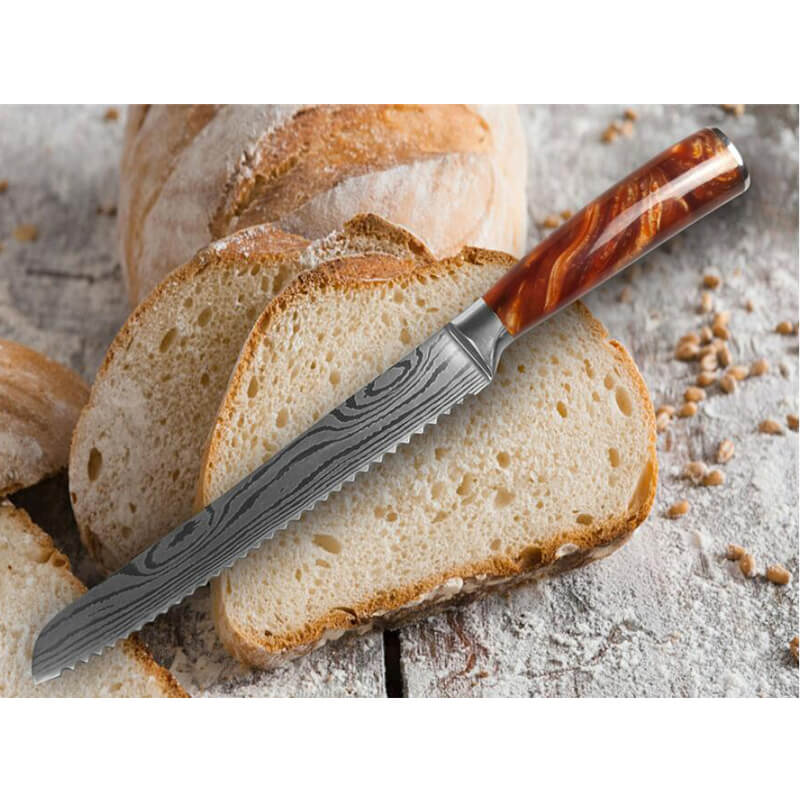 custom damascus kitchen knife set