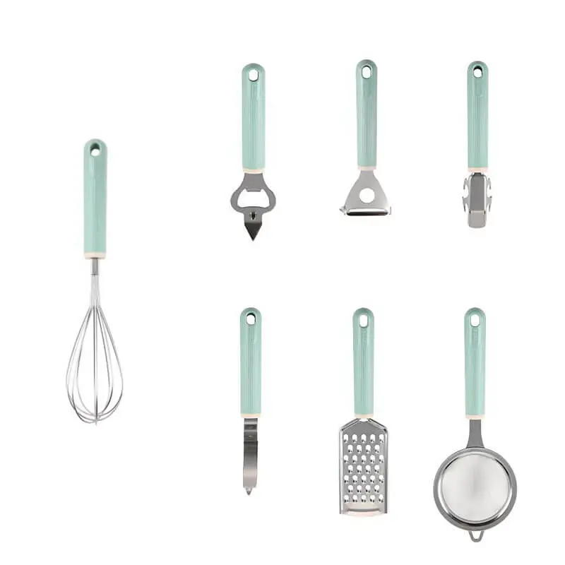 silicone and wood utensil set