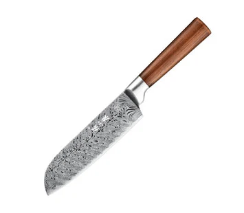 7 Inch Premium Forged Santoku Knife With Hollow Edge
