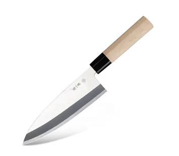 Asian Style Santoku Knife with Natural Wood Handle