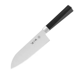 Black PP Handle 7 Inch Santoku Knife