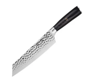 8 Inch Chef Knife Stainless Steel Hammered Blade With Pakkawood Handle